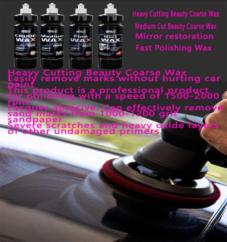 Water-Based Car Polish for Scratch Removal Coarse Medium and Fine Polishing for Waxing crude wax 1000