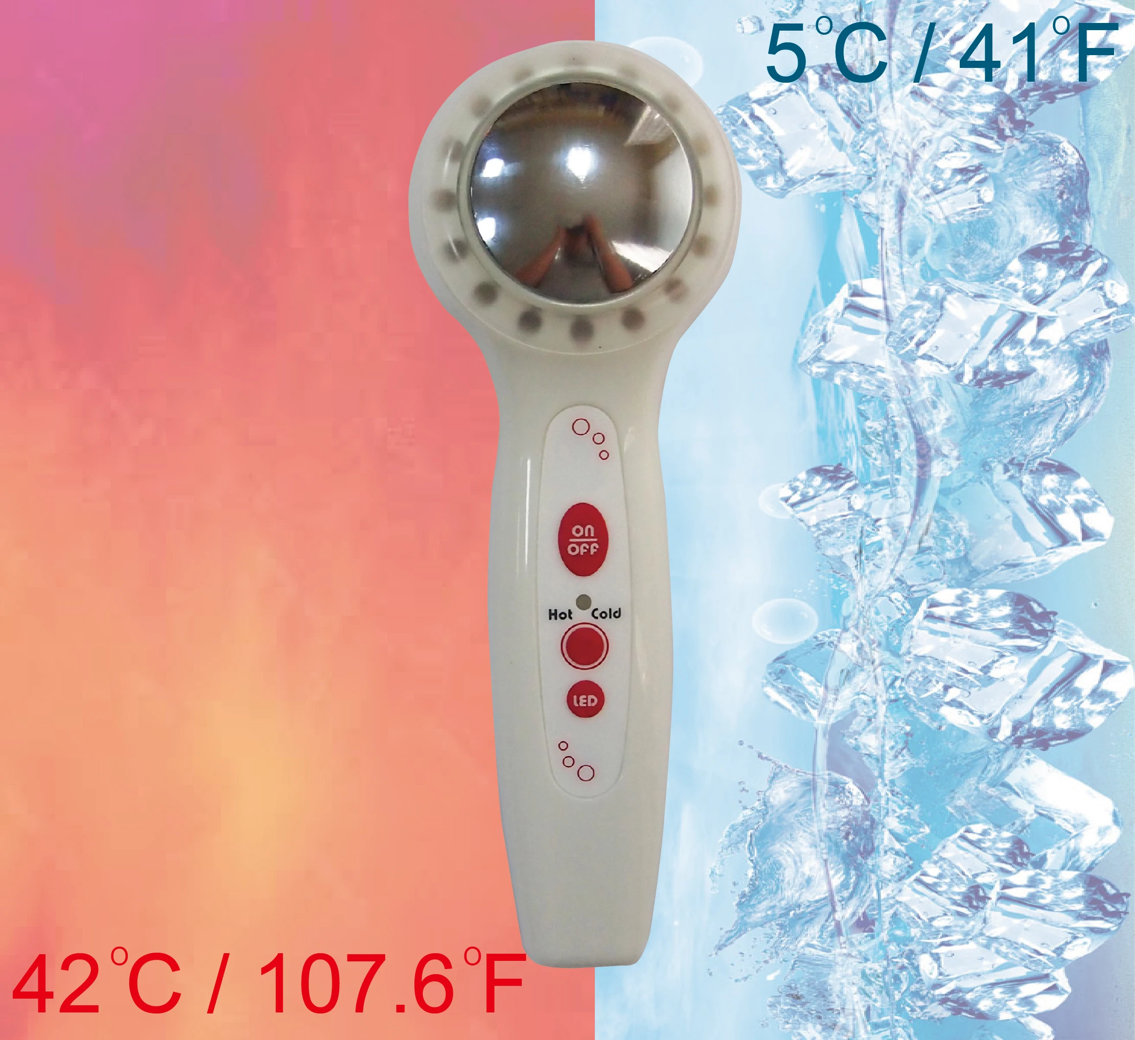Handheld 3-in-1 cold hot hammer adjustable skin treatment portable skin care massager facial lifting red light | beauty series