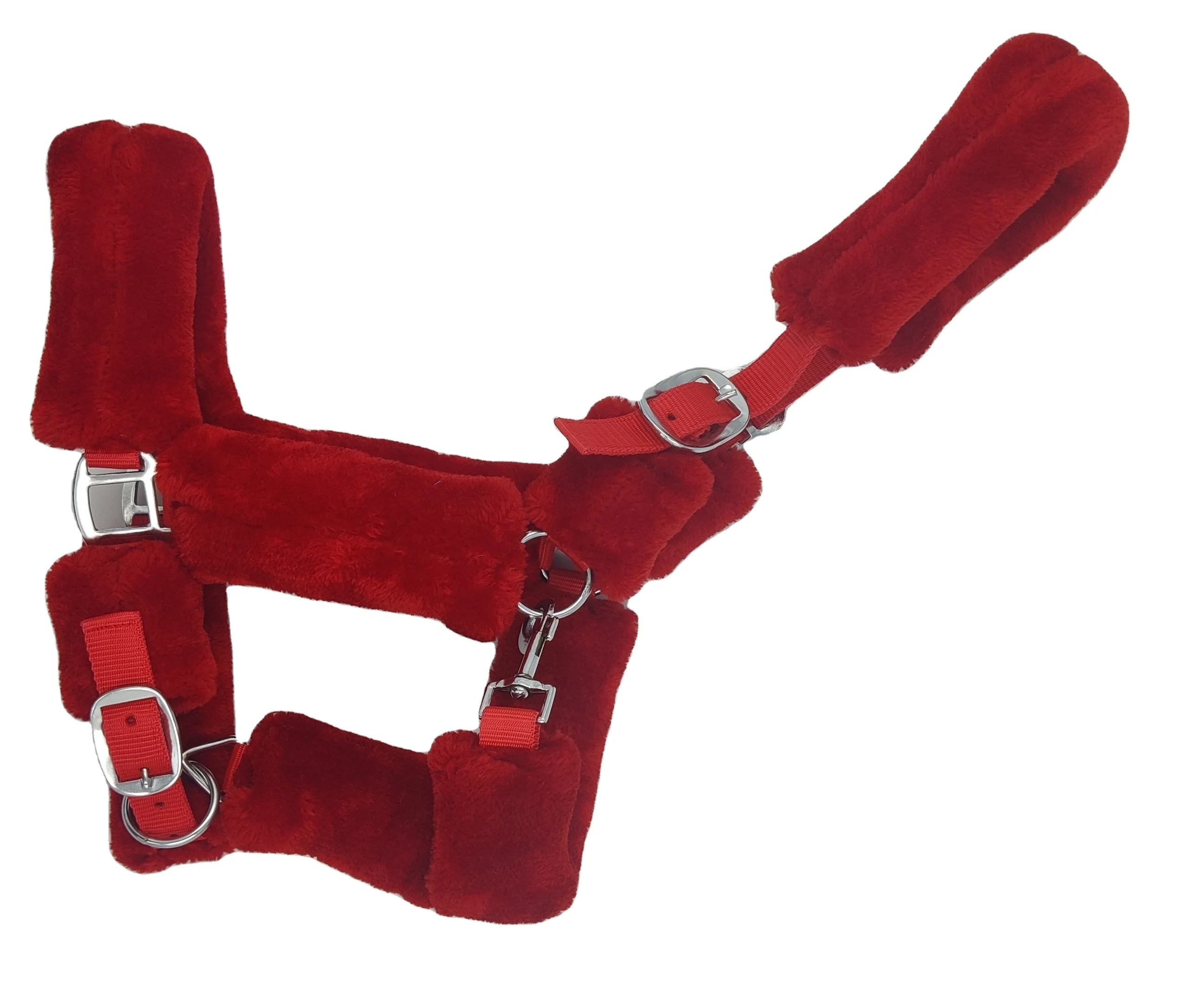 Регулируемая лямка через шею PP Horse с высококачественной глянцевой фурнитурой и норковым покрытием для короны носа щек большого пушистого вида