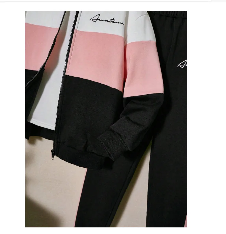 custom kids clothing sets wholesale printed plain black high quality  kids sweatsuit sets for boy