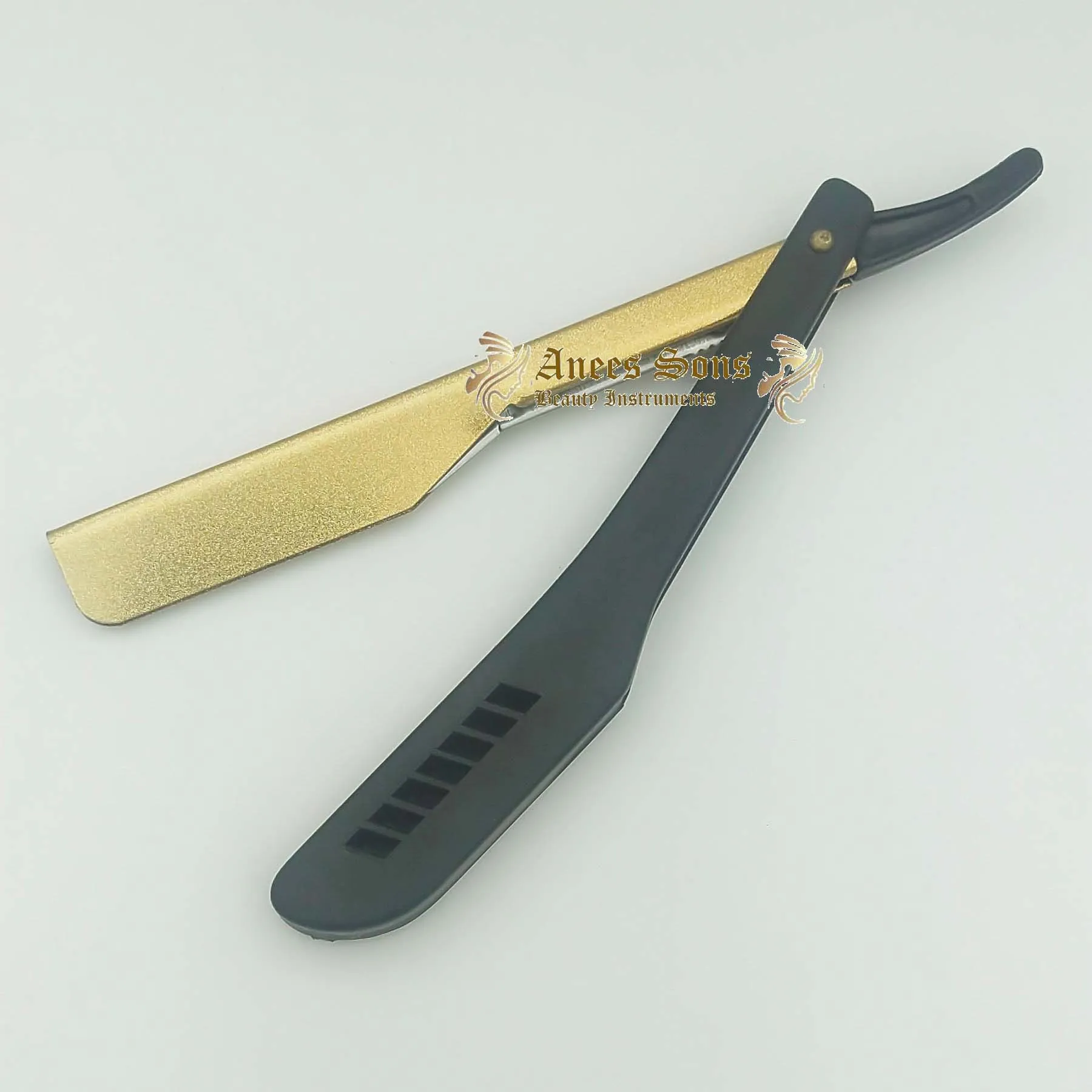 Wholesale Custom Black Gold Plastic Handle Sliding Barber Razor/ Shavette Razor