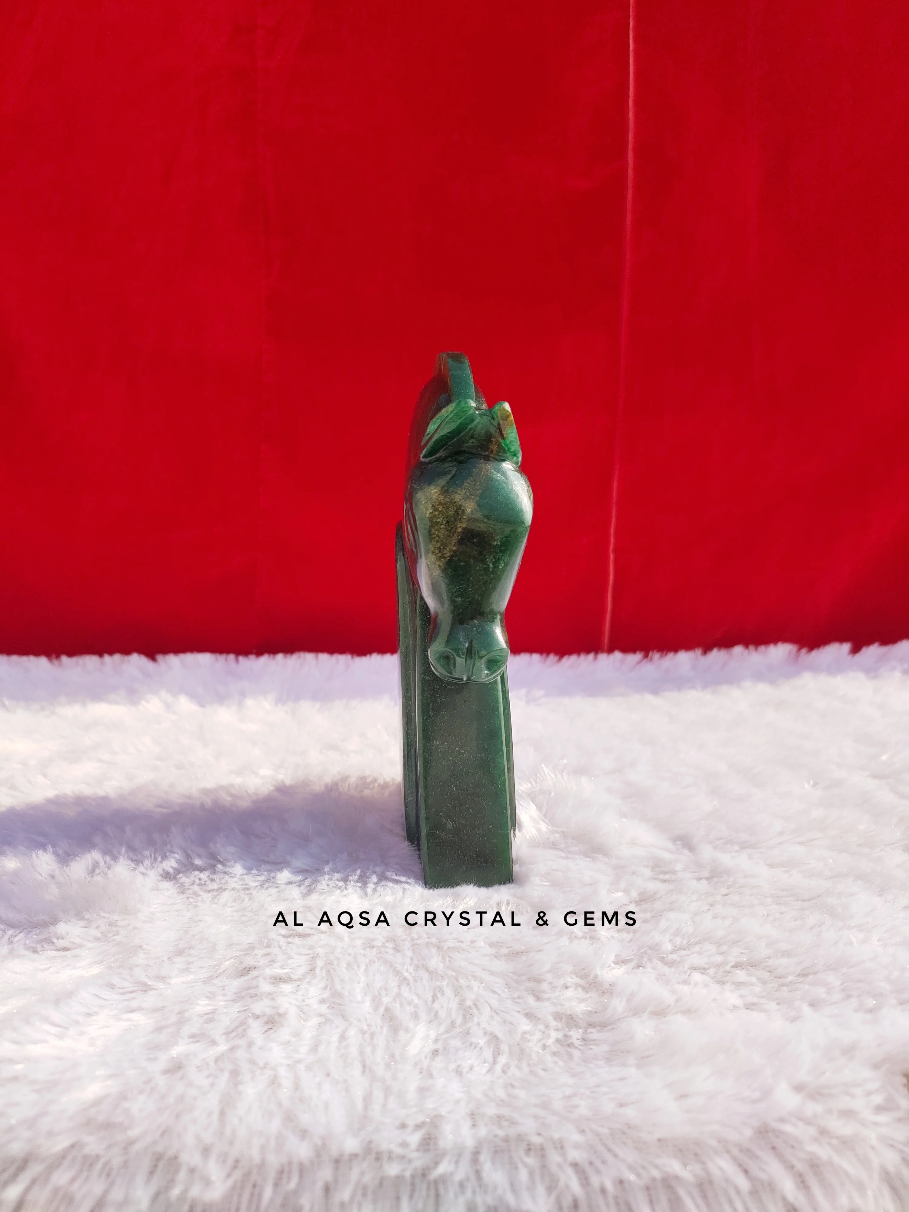 High Quality natural rare green jade horse for home office or table decoration for healing therapy for meditation