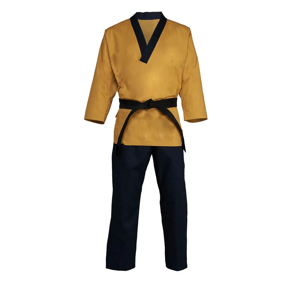 Custom Best Logo Embroidery Light Weight  Ribbed  Blue DoBok Taekwondo Uniforms  For Kids Women Men