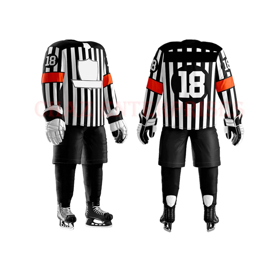 Sublimated printing ice hockey wears uniform kit cloth custom ice blank sport full hockey practice jersey shell shorts