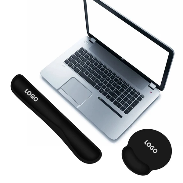 Memory Foam Mouse Pad and Keyboard Wrist Rest Set Comfort and Support for Extended Computer Use Wrist Pain Relief