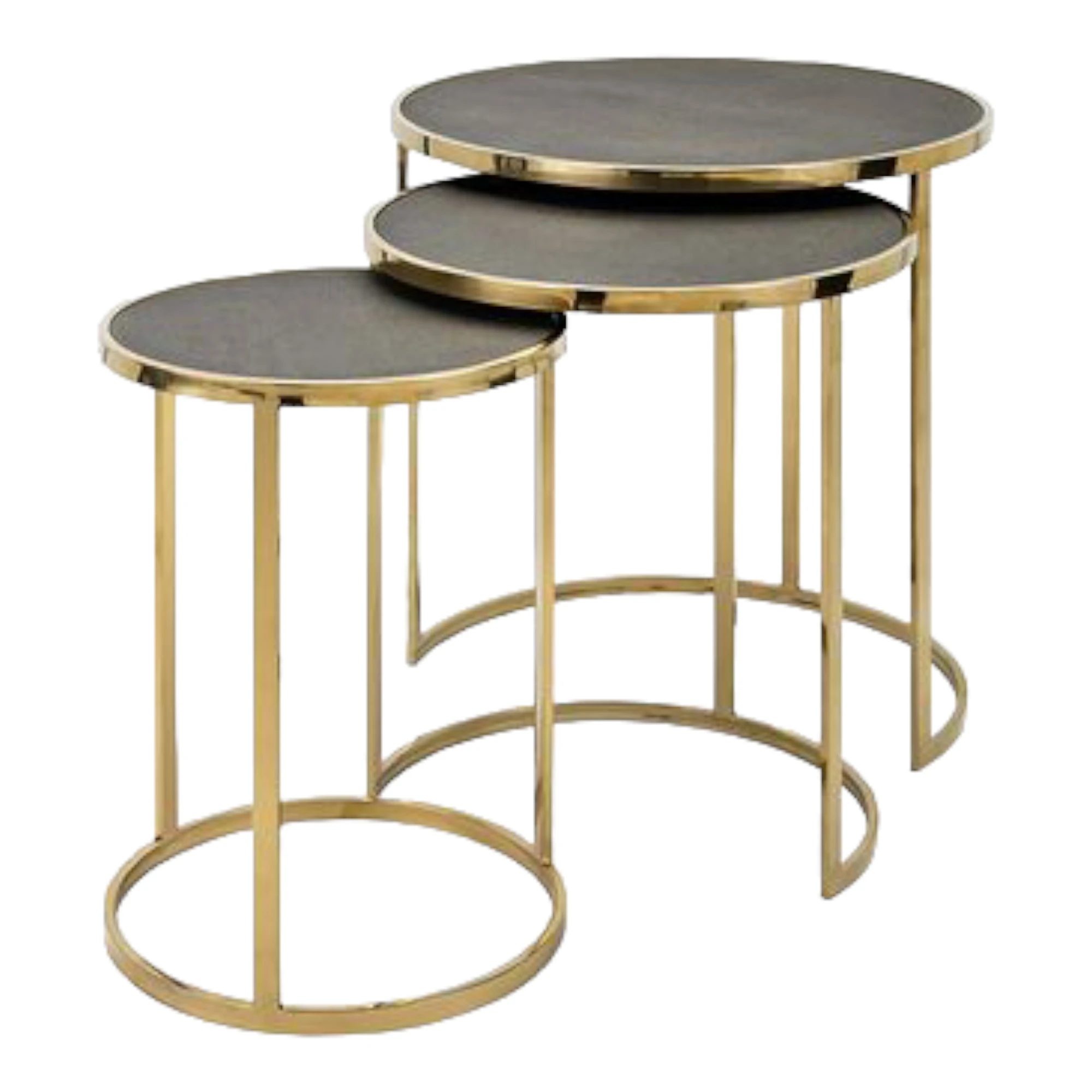 Customized Metal Frame Modern Coffee Table Set with  Marble and Glass Top Nesting Tables for Living Room Furnishings From India