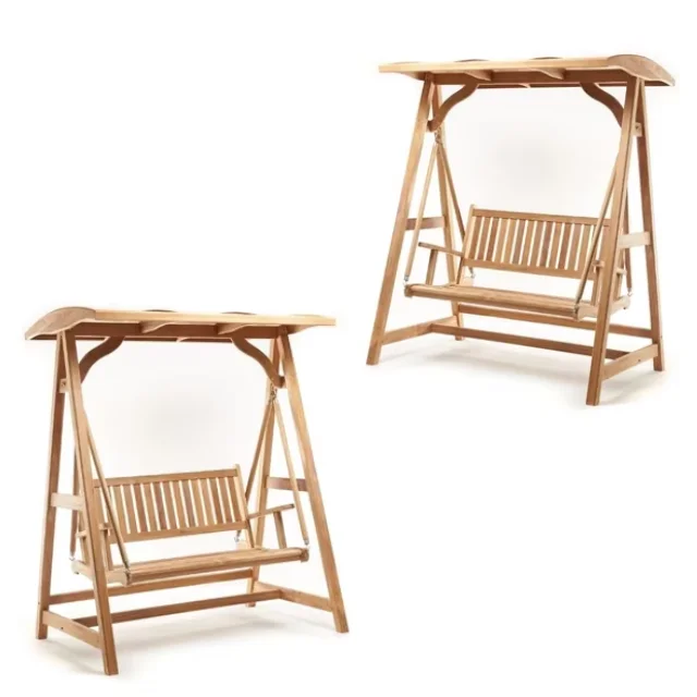 At Wholesale Price Patio Swings With Solid Wooden Outdoor Furniture New Manufacturing High Quality Export Direct Factory