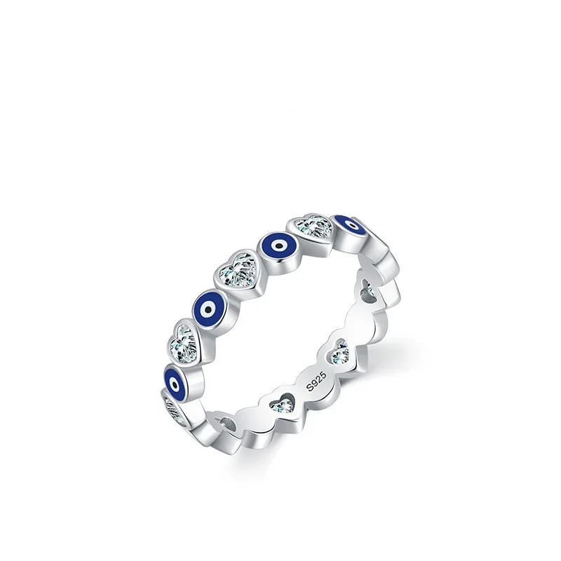 Wholesale Custom Korean 925 Sterling Silver Abstract Eye Ring Fine Jewelry Vintage Weaving Irregularity Rings For unisex TYJ0215