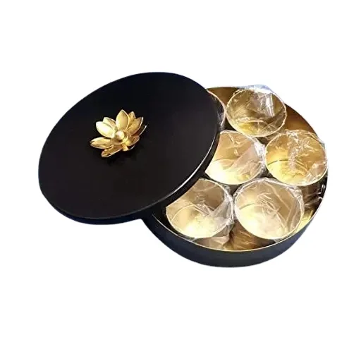 Bestest Quality Round Shape Brass Gold Plated Spice Jar Container Spice Box Masala Dabba At Attractive Price