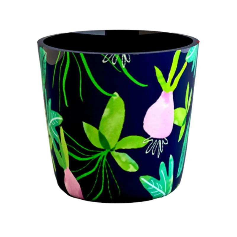 Декоративная круглая металлическая наклейка для растений эмаль черная цветная декора сада дома и роскошного дизайна любимая веером