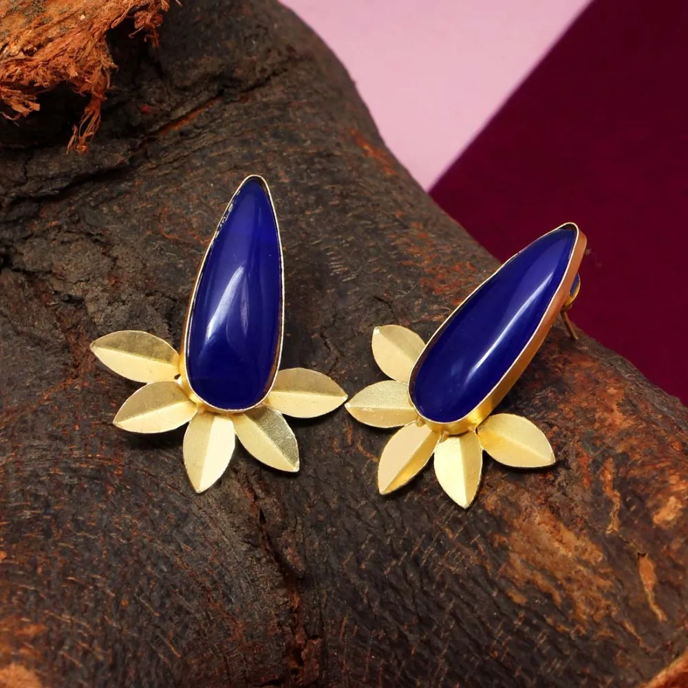 Latest Exclusive Designer Light Weight Brass Colorful Druzy Stone Amrapali  Dangle Earrings Women Girls Bulk buy only