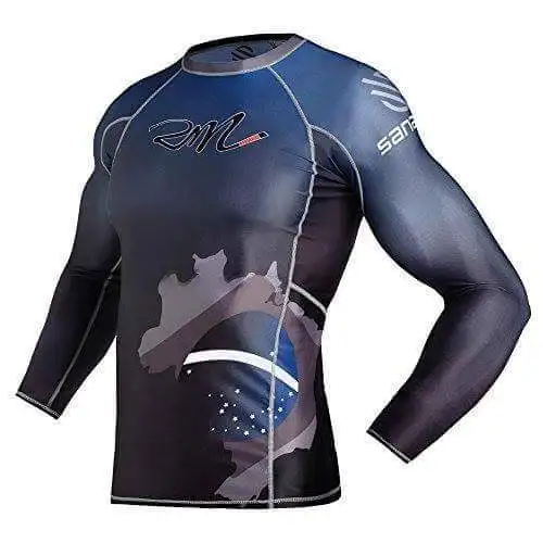 Multi color Customized Design Long Sleeve Rash guards bjj rash guard for men jiu jitsu rashguards