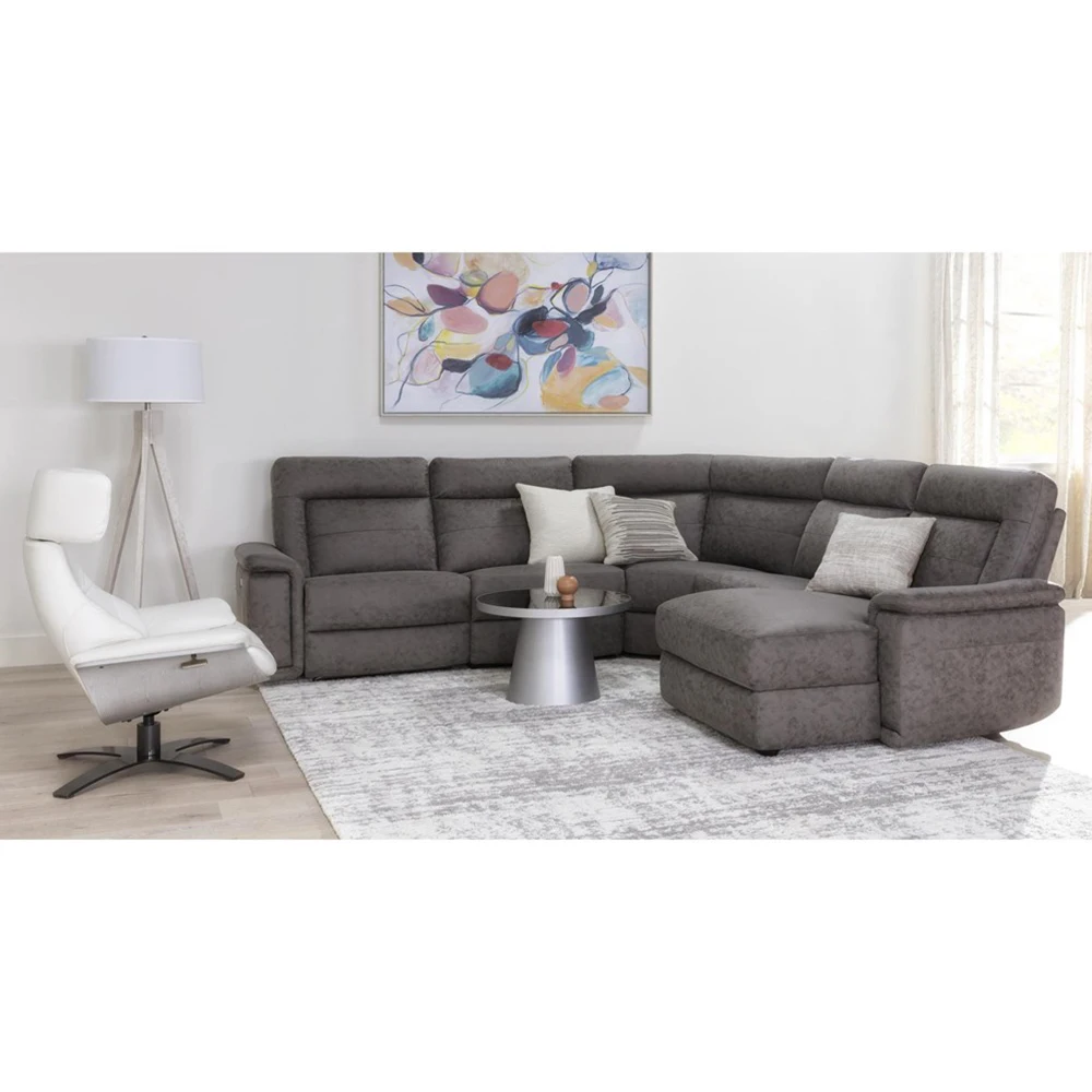 XIHAO Power Reclining Modular Sectional With Right Arm Facing Chaise With Usb Sectional Recliner Sofa