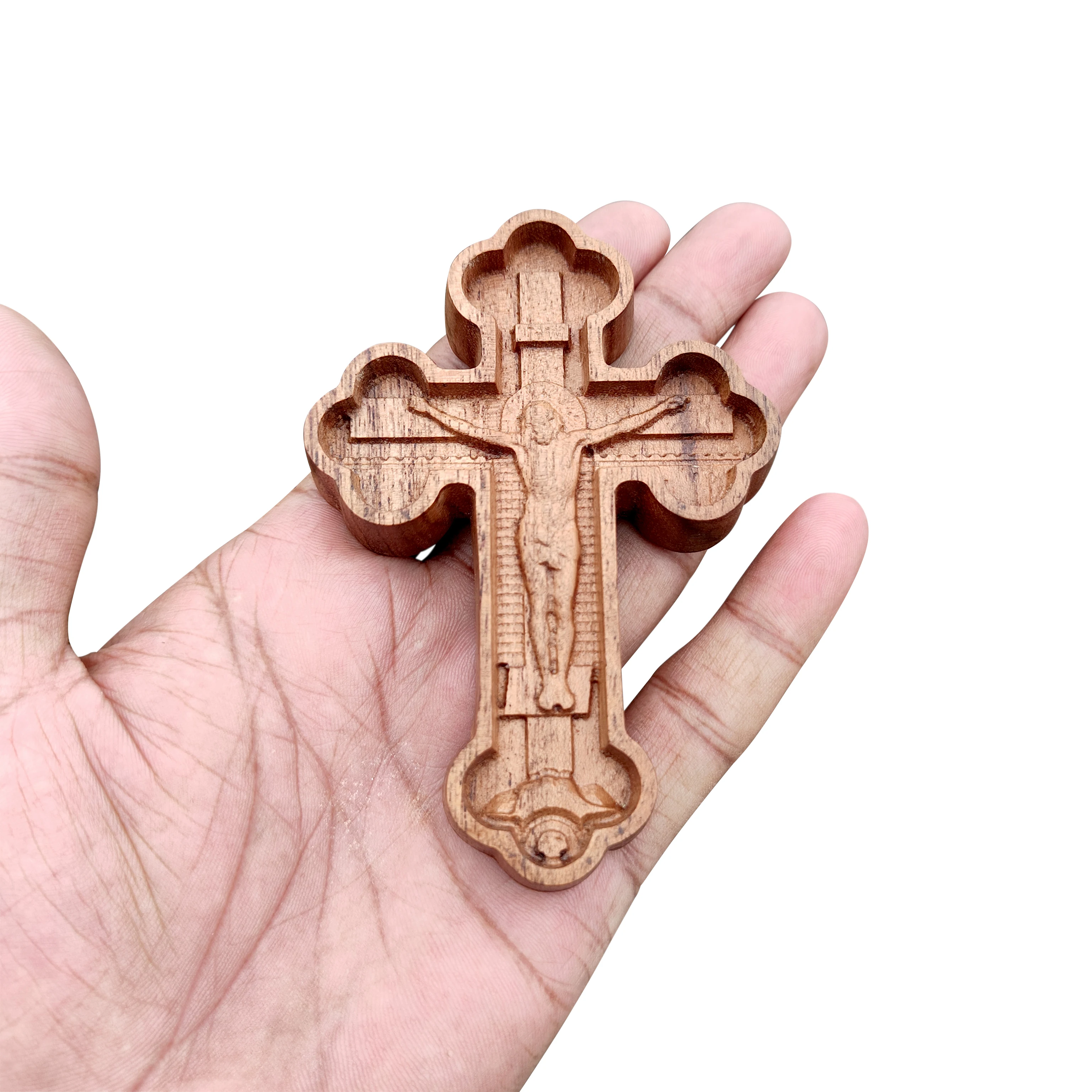 Handmade Solid Wooden Cross for Home & Church Decor Simple Christians Spiritual Religious Wall Sign Wood Crafts & Wood Cross