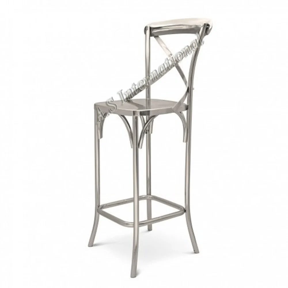 Fashionable Set of 2 High-Stool Bar Chairs Comfortable Wooden Seat with Metal Frame for Coffee Bars Restaurant Dining Rooms