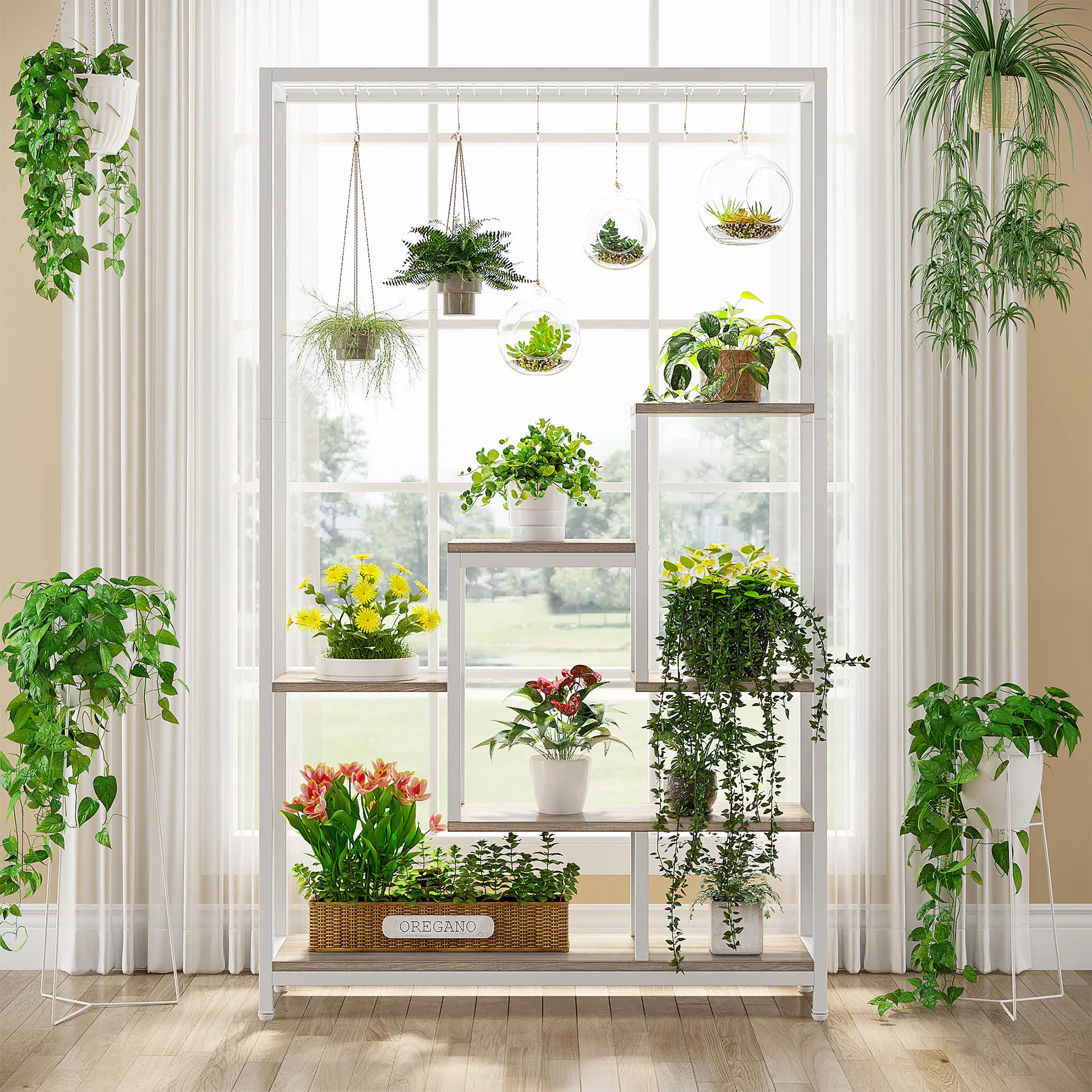 2 PCS Flower Stands Indoor Metal Outdoor Pot Stand Plant Shelves Garden Shelf Plant Stand