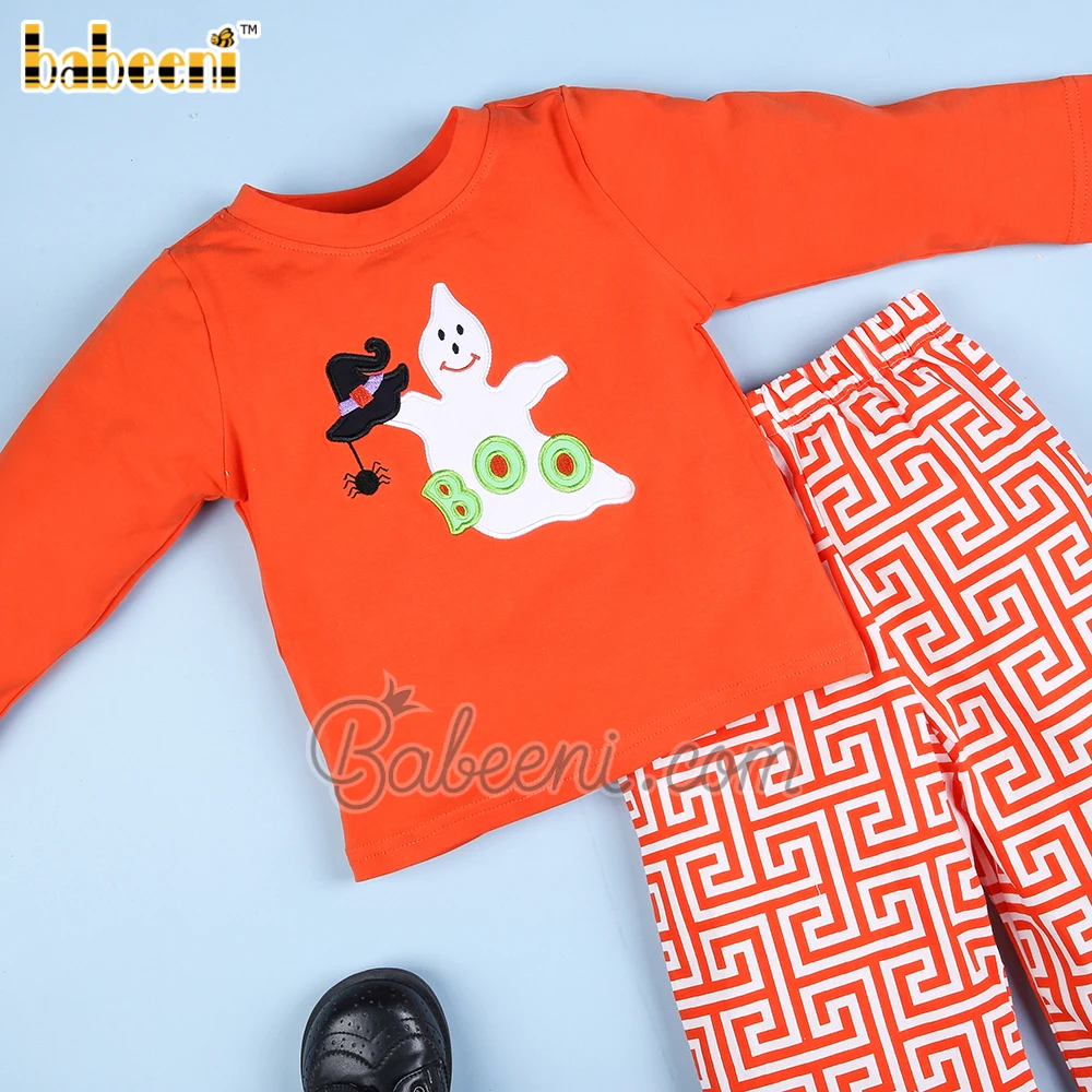 Lovely boy Boo appliqued set ODM OEM wholesale smocked children clothing set Babeeni brand - BB2122