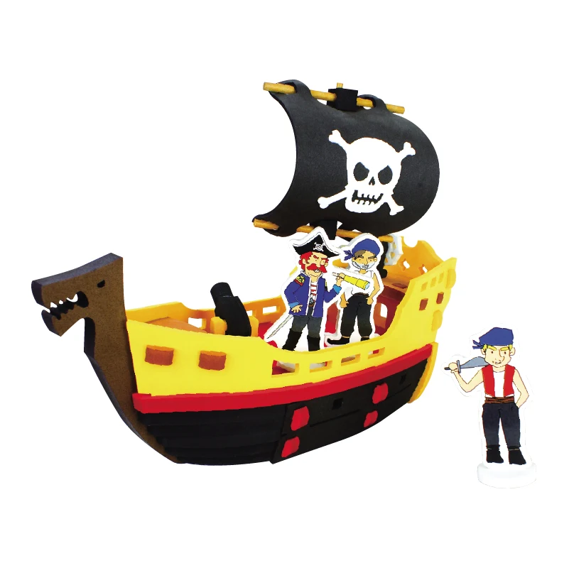 Multicolor 3d Soft Eva Foam Pirate Ship Jigsaw Puzzle