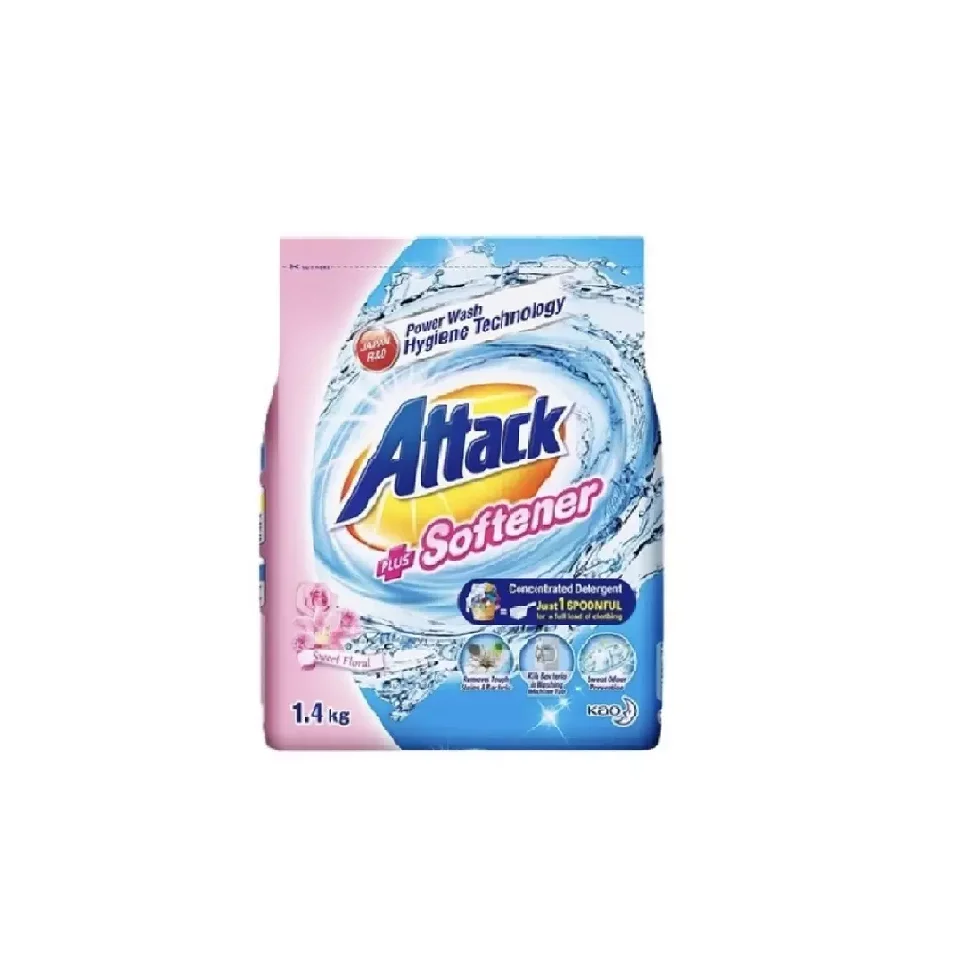 Household Laundry 2in1 Detergent + Softener High Foam Long Lasting Sweet Floral Attack Washing Powder 1.4kg for Top Load Only