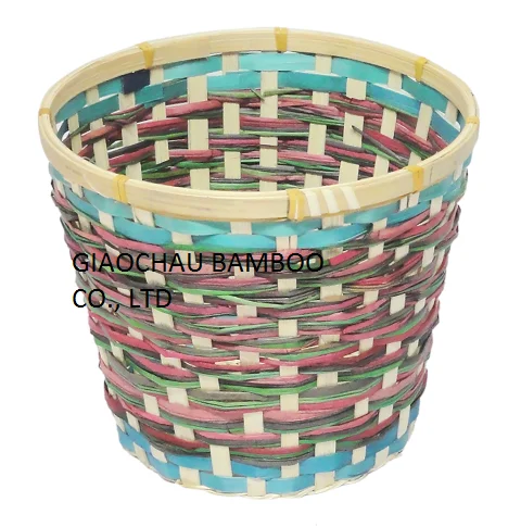 Bamboo storage basket natural handmade from Vietnam