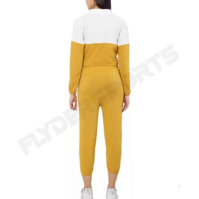 Solid Color Long Sleeve Outfit Slim Autumn Fitness Sports Wear 2 Piece Women Tracksuit Set