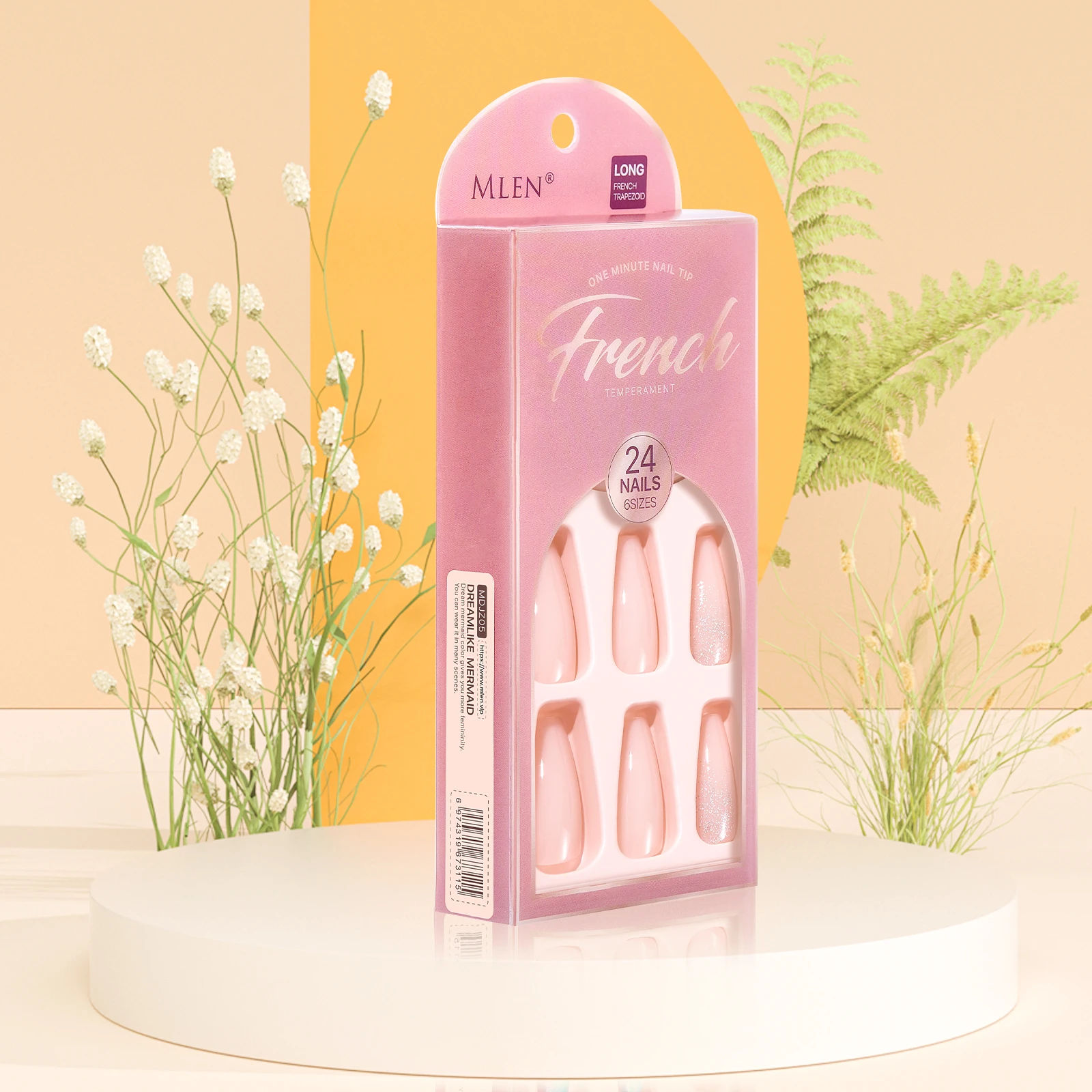 Wholesale 24 Style Simple Custom 24pcs a Box Reusable Rhinestone Press on Nails