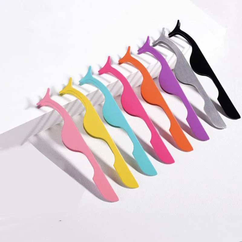 Quality Custom Color Pink Applicator Eyelash Curler Stainless Steel Tweezers For Eyelash Application