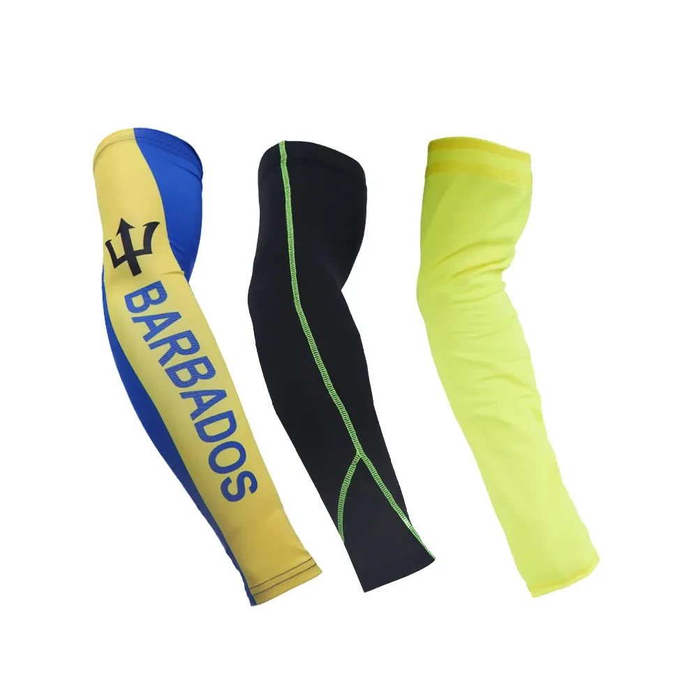 Top selling ice silk arm sleeve summer polyester sleeve arm sleeve uv plain for men women