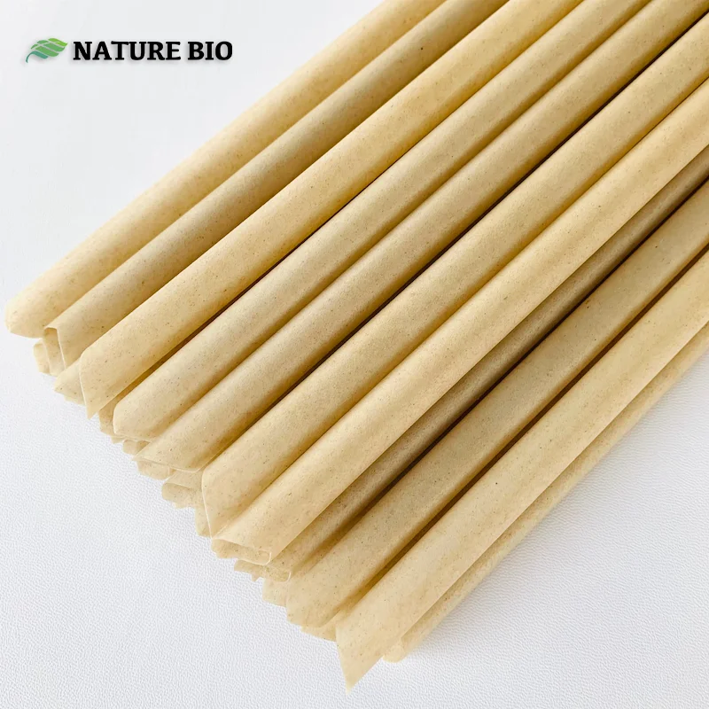 Sugarcane Straw Biodegradable Disposable Sugarcane Fibre Straw  heat resistant 95degree