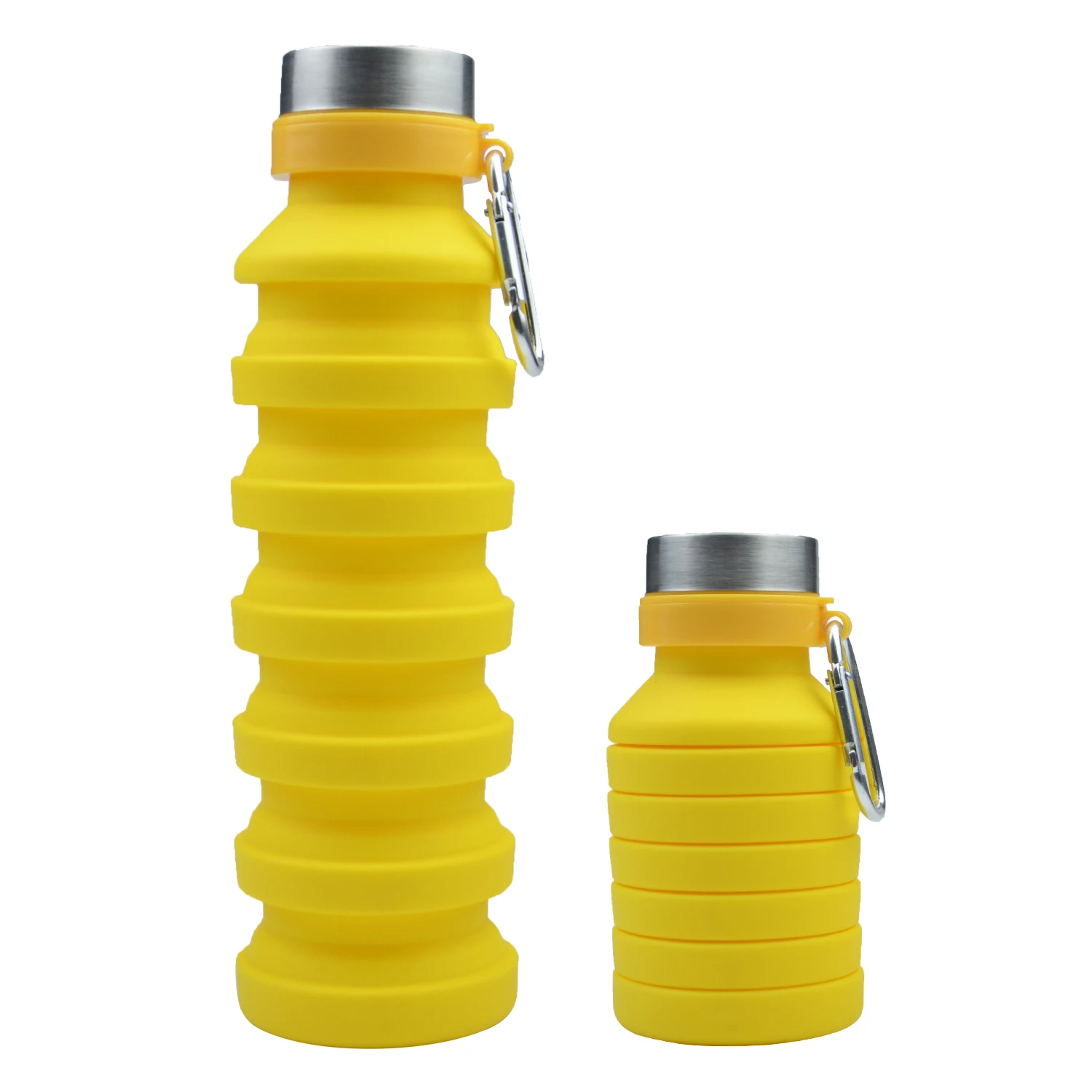 Secure Seal Technology Silicone Water Bottle Folding Traveling Bottle Portable Collapsible Water Bottle