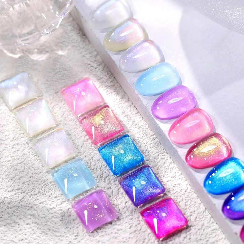 UR SUGAR OEM Aurora Pearlescent Rubber Base Gel Nail Polish Shimmer Glitter Semi Permanent Soak Off UV LED Nail Art Vernis Gel