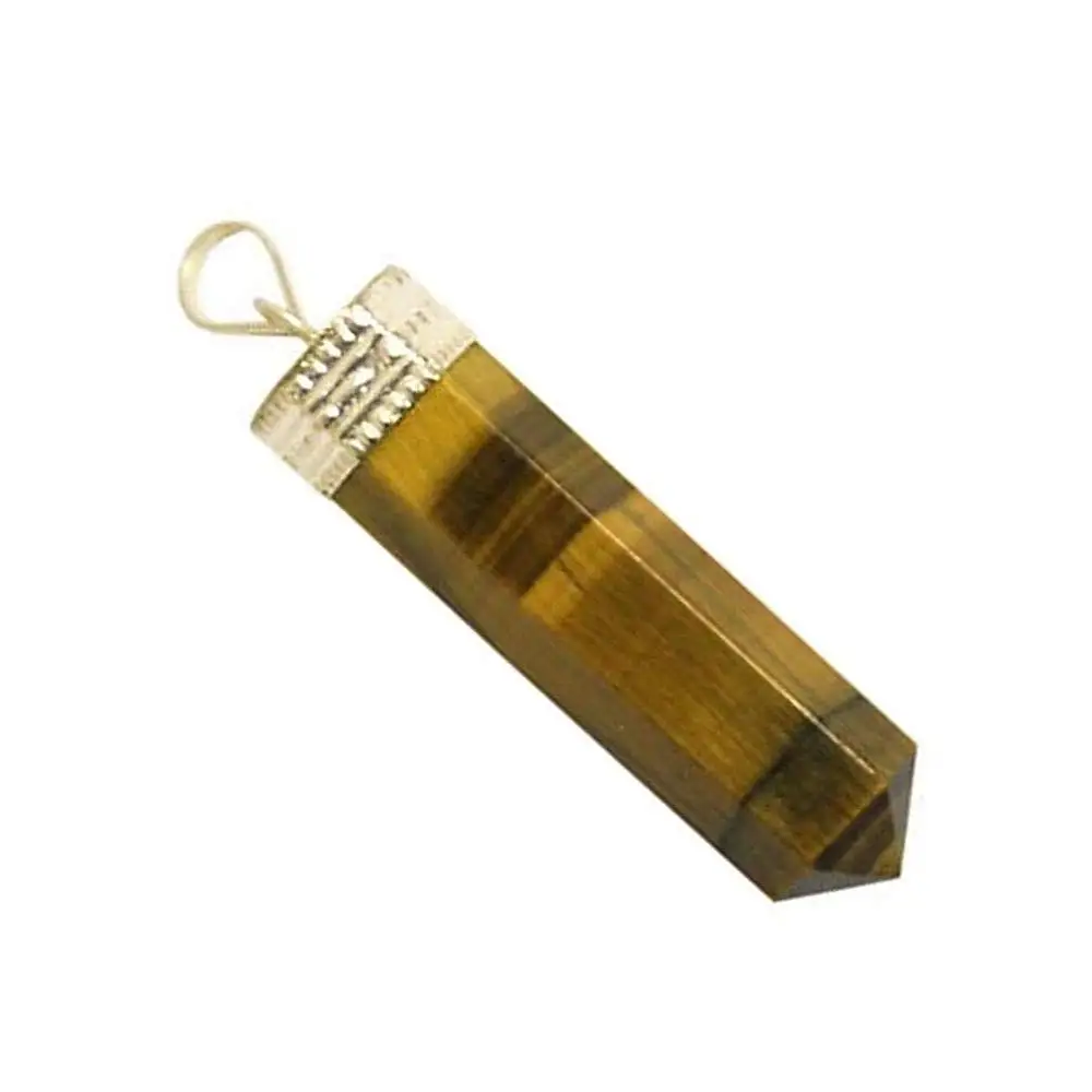 Wholesale Tiger Eye Crystal Pencil Pendant Natural Quartz Agate Healing Feng Shui Style Figurine Pattern Gemstone Collection