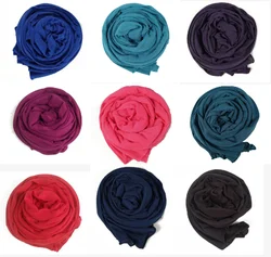 Muslim Luxury Soft Shiny Glitter Hijab Scarf Wraps Shawl Muslim Solid Plain Silk Satin Scarf