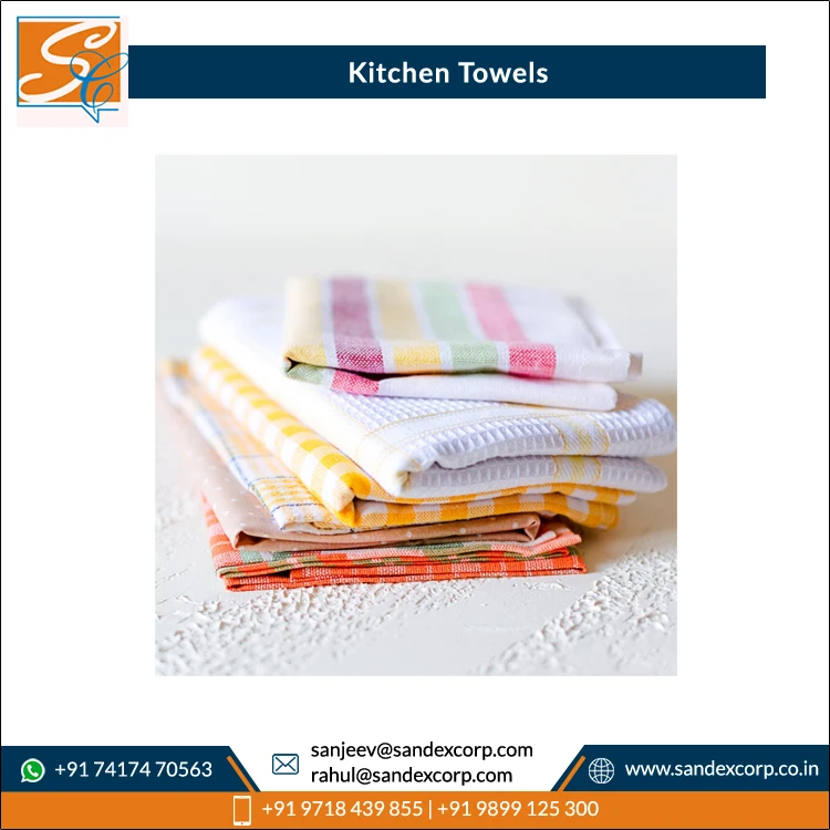 New Arrival Wholesale Price Excellent Quality Cleaning Cloths Cotton Canvas Custom Golf Kitchen Towels from India..