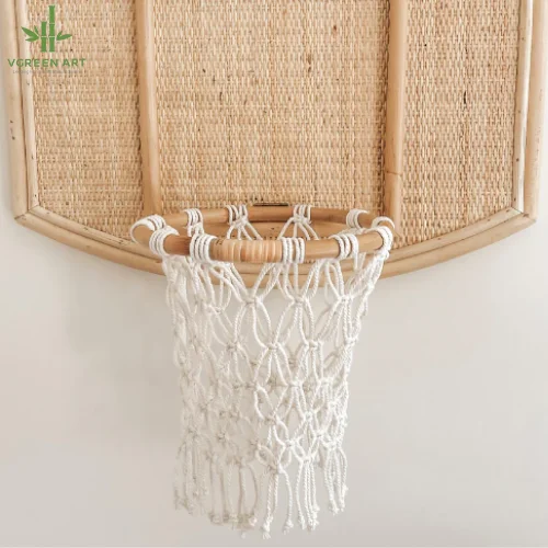 Handmade Small Rattan Basketball Hoop New Design Kids Room Toys for Children Made In Vietnam