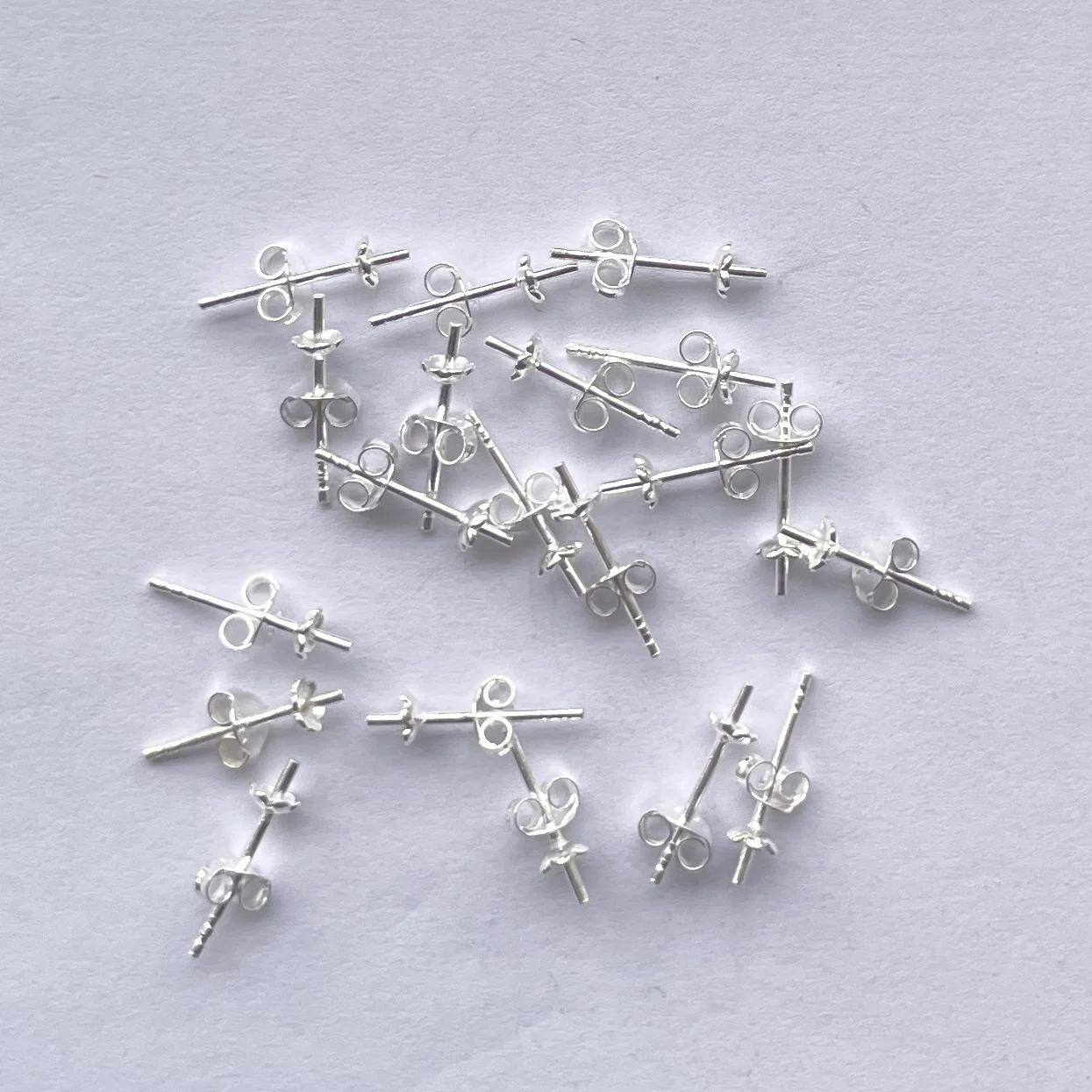 5mm 925 Sterling Silver Round Flower Stud Earrings Blank Empty Setting Gold Micron Findings Semi Mount Earring Wholesale Cup DIY