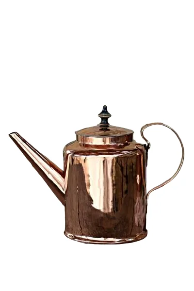 Hot Selling Pure Copper Antique Finishing Tea Kettle with Insulated Handle Premium Look Embossed Design Drinkware Utility Items