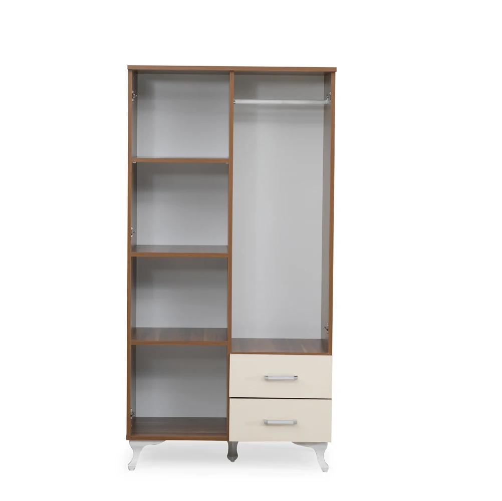 Wardrobe 2 doors cupboard storage system MDF wooden made modern design customize size Turkish furniture saving places