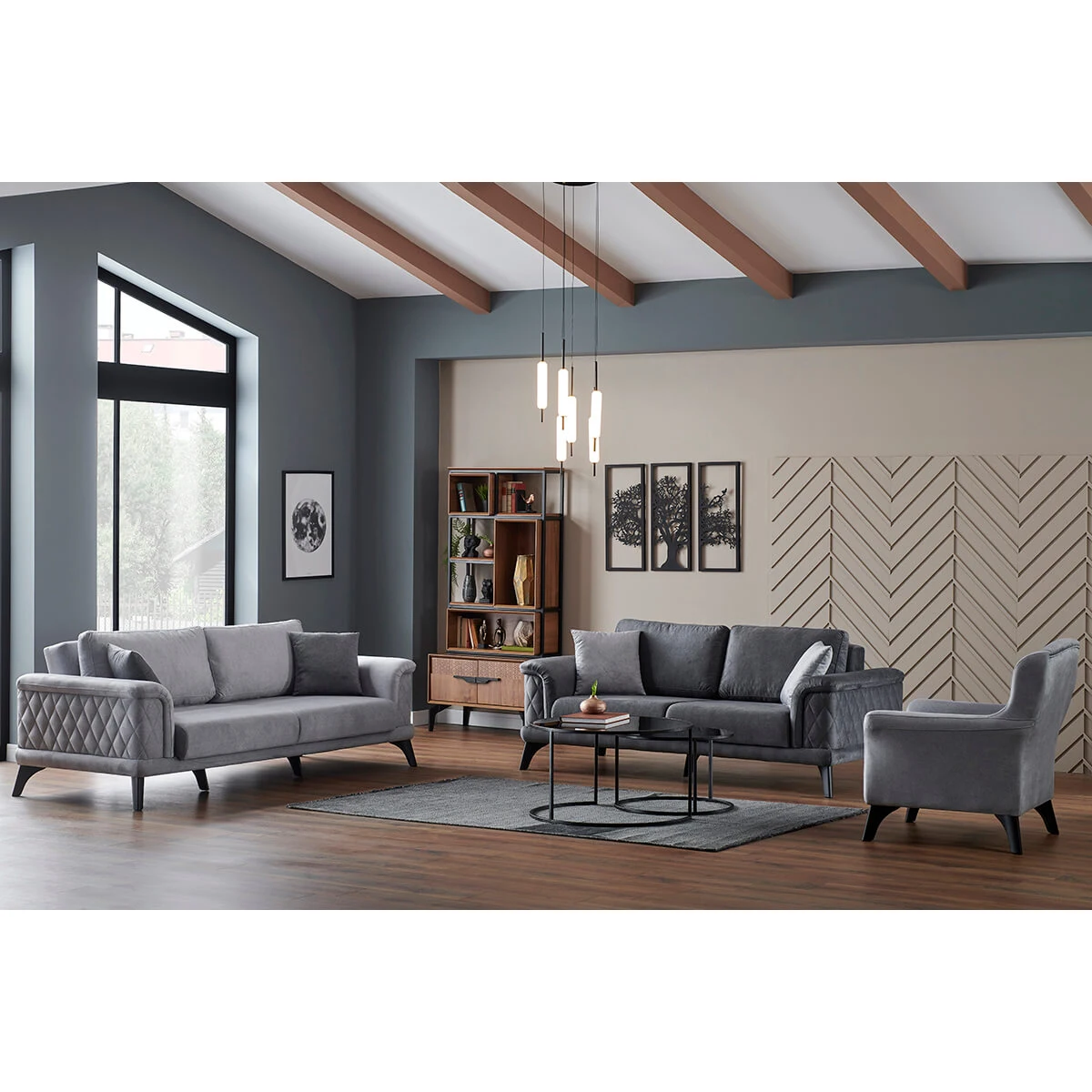 sofabed couch armchair set istanbul european furniture leather 2020 cushion functional living room (iDER Phaselis)