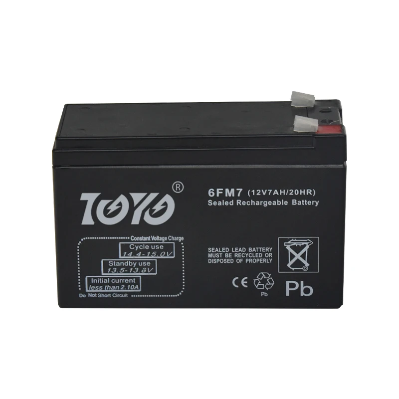 TOYO 2023 Hot Sale 12V 7AH CE Certification Testing Report MSDS Valve Regulated Sealed Lead Acid Battery