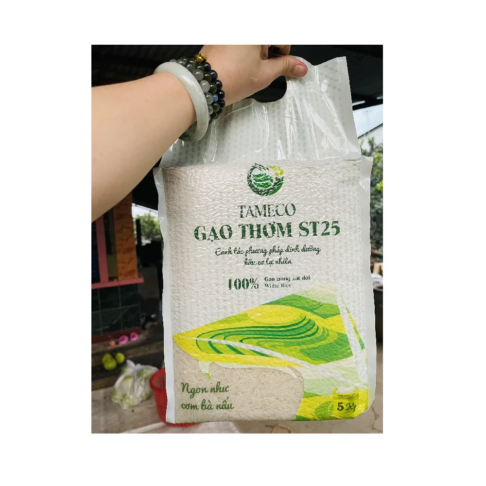 Type weight color new crop long all season grain 5kg package bag organic rice ST25 White Rice from Vietnam