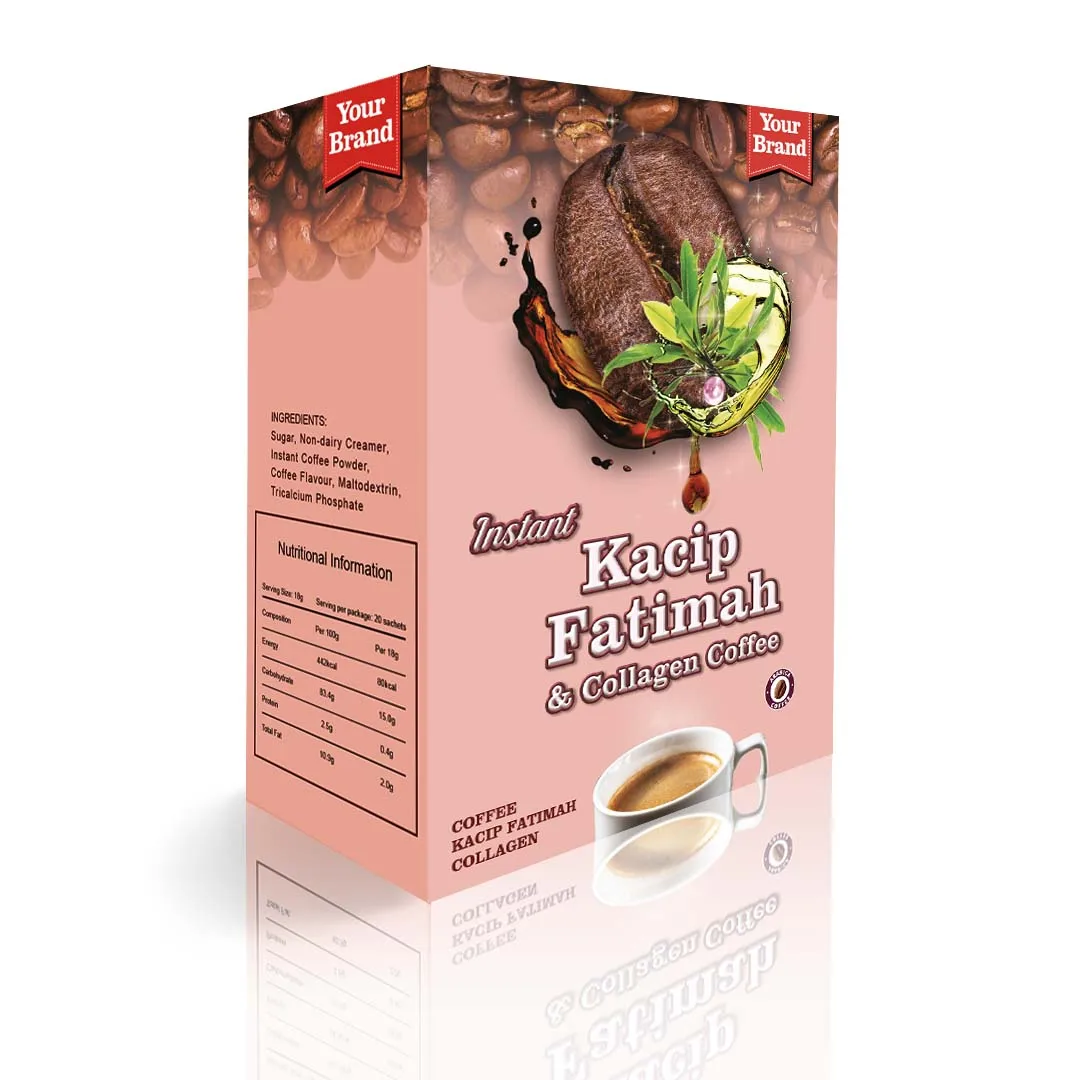 Ethical Indulgence Kacip Fatima Instant Coffee Halal Boxed Cream and Sugar Flavored Bitter Taste Always Delicious