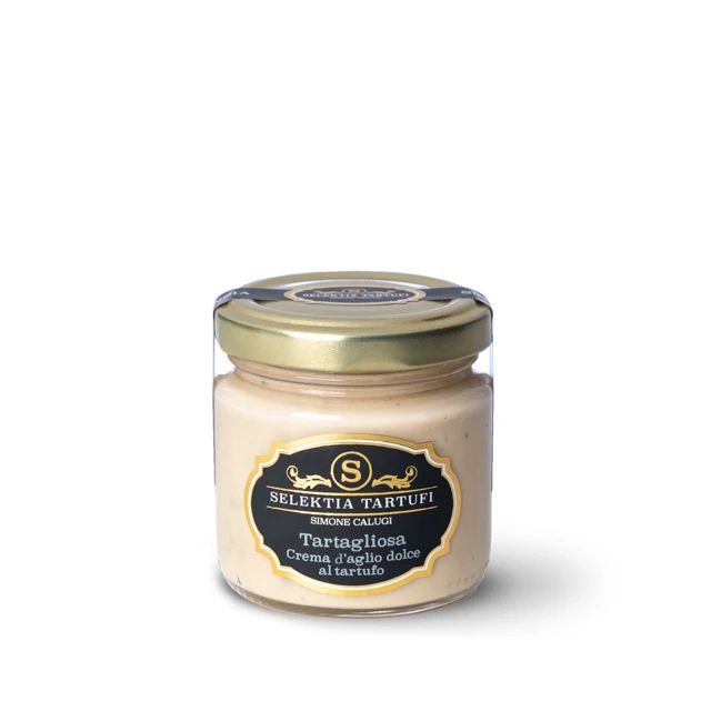 Selektia Tartufi Cream with Sweet Garlic and Truffle Flavors Fresh and Dried for Food Use Made in Italy