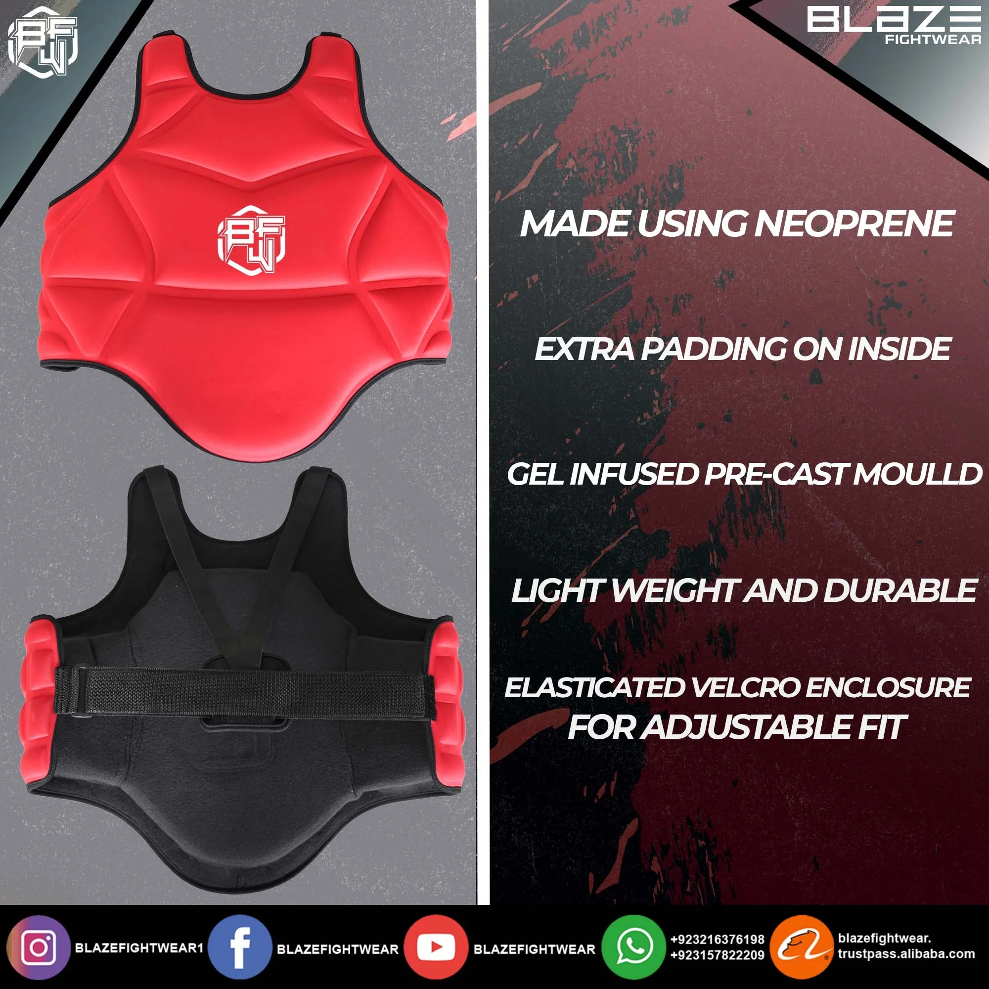 Wholesale boxing chest guard for MMA Martial Arts training kickboxing body protector