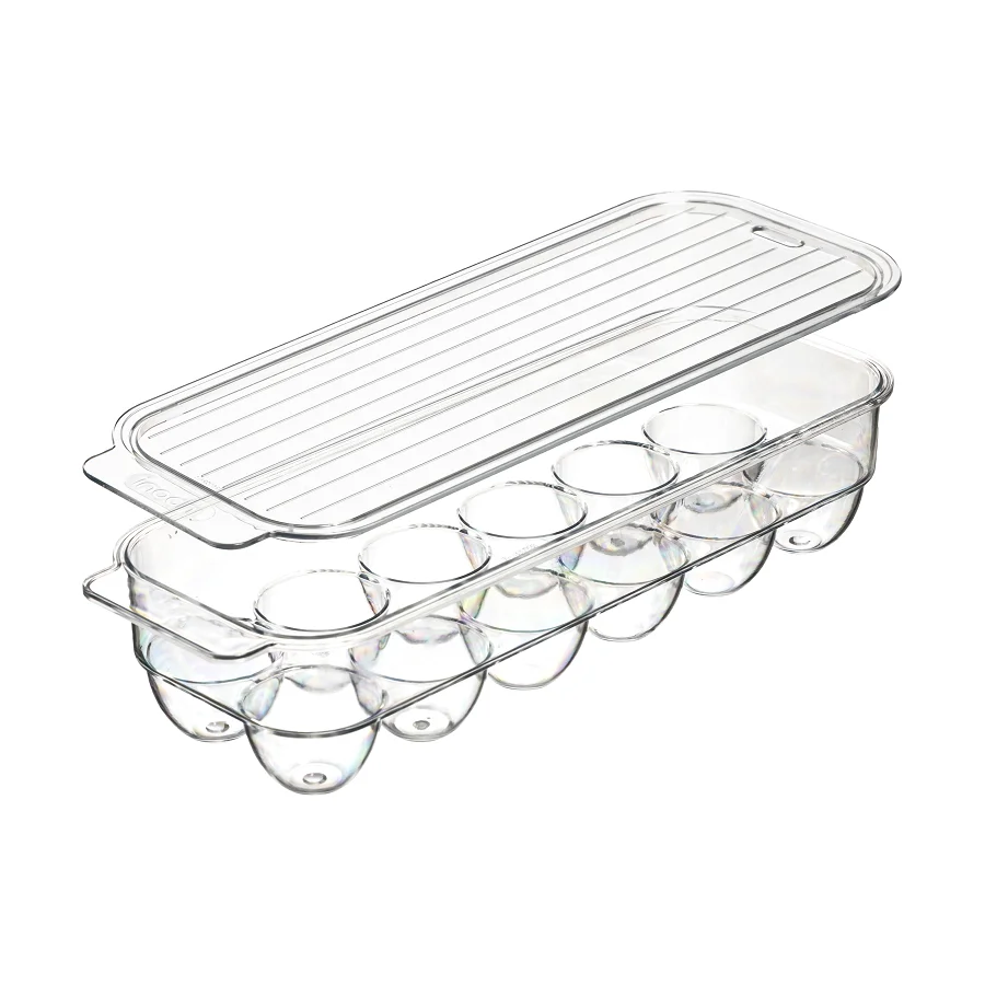 PET Transparent Plastic Chicken Egg Tray Packaging Reusable For Your Kitchen Fridge Householed