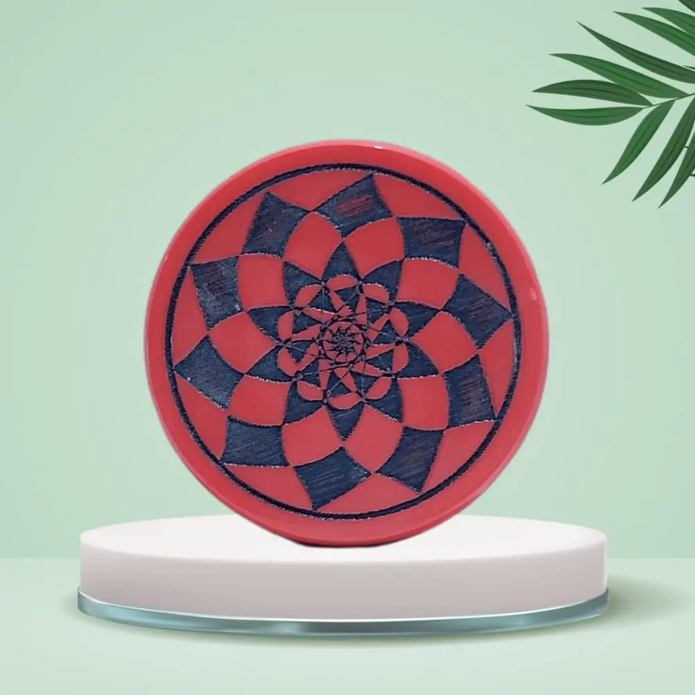 Premium Quality Floral Engraved red and Black Resin striker for carrom at wholesale rate by ZAM ZAM IMPEX