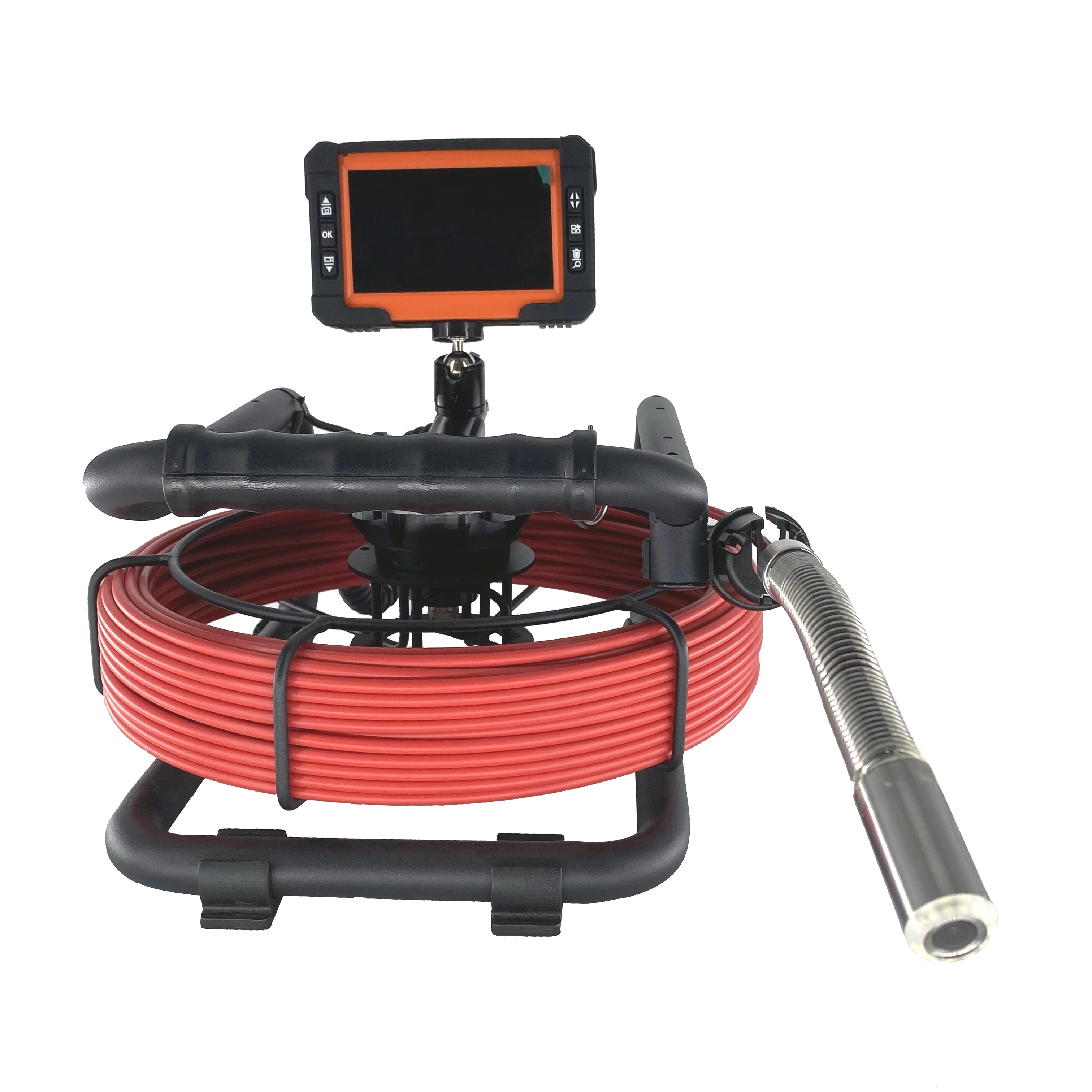 Sewer Camera Drain Sewage Drainage Qy6566 (30M) 13.3 Inch HD Pipe Inspection Camera 512Hz Self-Leveling 21mm Cable