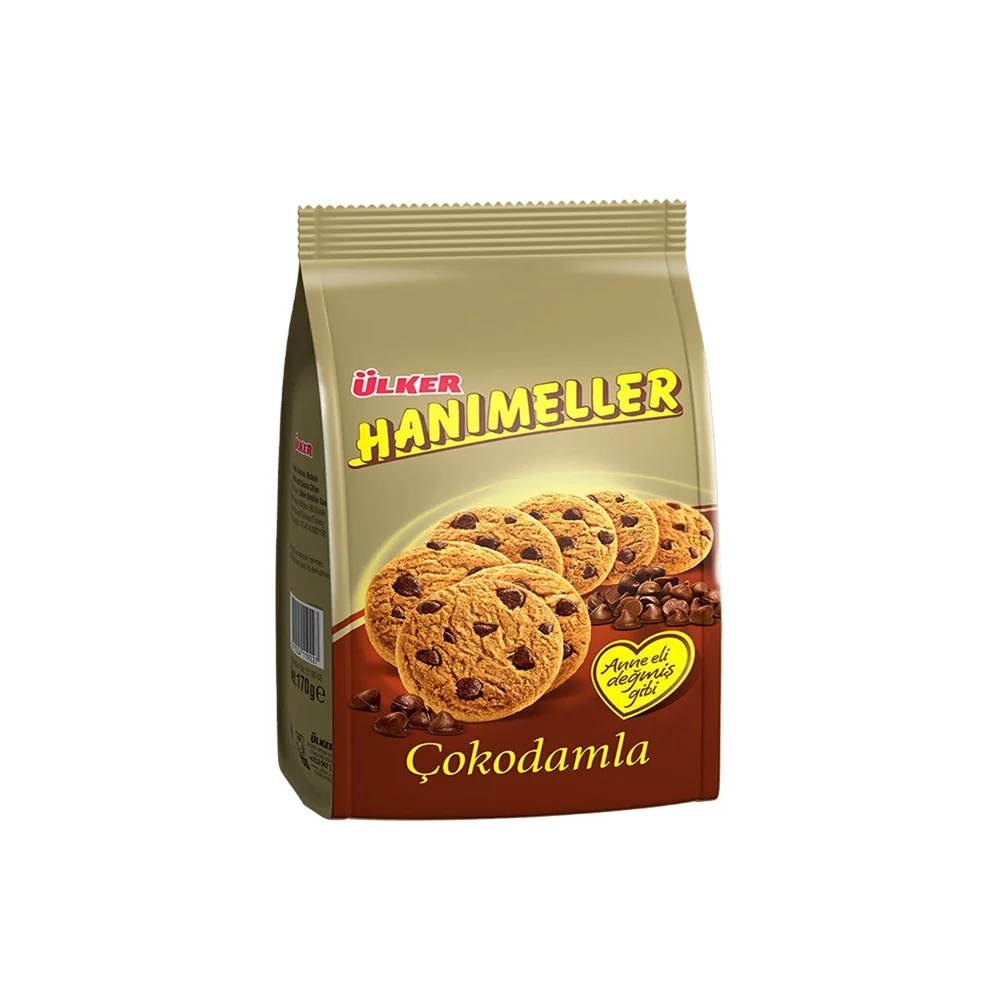 Ulker Hanimeller 150gr x 12 Chocolate Drops Cookies Bag All Time Fresh Stock Wholesale From Turkey