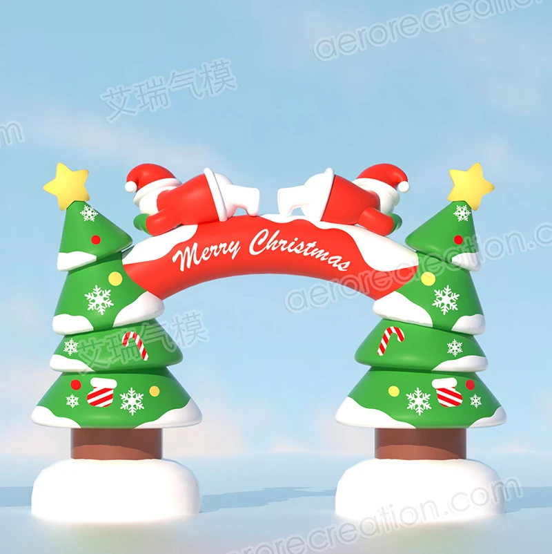 Aero Self-developed New Events Outdoor Inflatable Christmas Arch Giant Christmas Santa Arch Blow Up