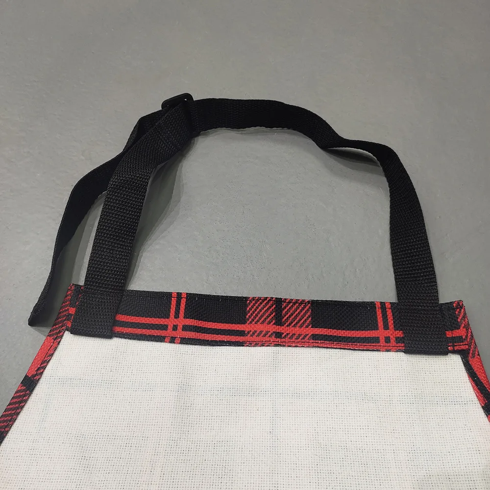 Sublimation blank New product personalized pattern customized cotton linen checked apron